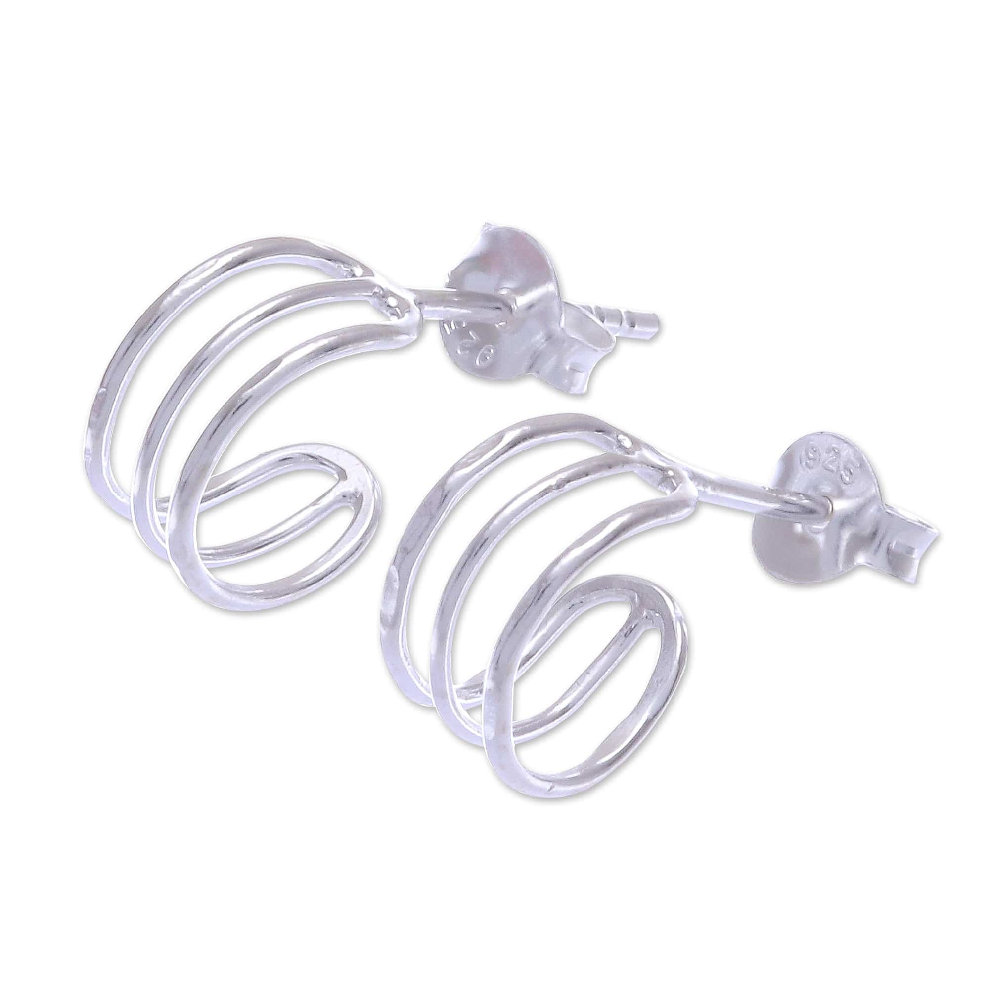 Handmade Sterling Silver Stud Earrings (Set of 3) - Every Day Trio