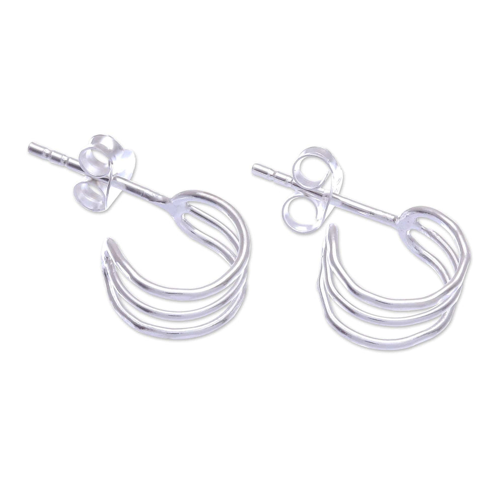 Handmade Sterling Silver Stud Earrings (Set of 3) - Every Day Trio