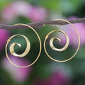 Artisan Crafted Gold-Plated Drop Earrings - Luxe Spiral
