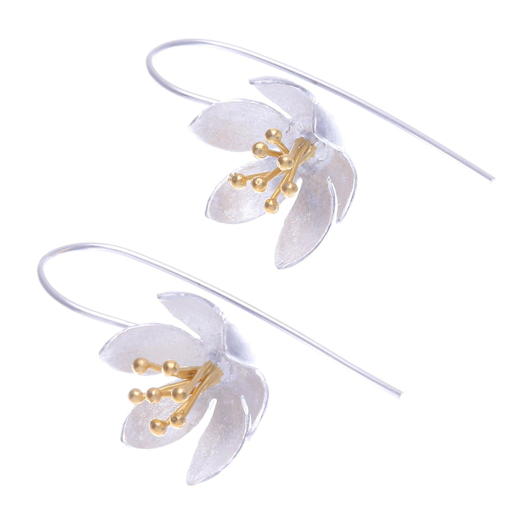Handmade Gold-Accented Earrings with Floral Motif - Amuse Me