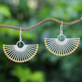 Hand Crafted Gold-Accented Dangle Earrings - Palace Fan