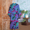 Women's Batik Patterned Robe - Turquoise Ocean